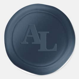 Adesivo Marinho Blue Wax Seal Monograma Vinhetas de Casame