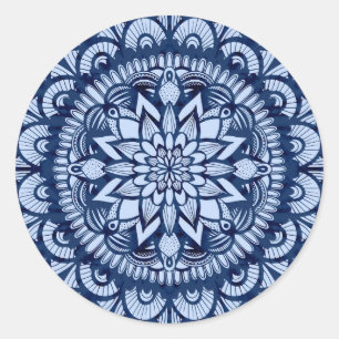 Adesivo Marinho Boêmia Blue Tie Dye Mandala