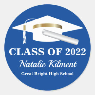 Adesivo Marinho boné de formatura Azul e Classe Dourada de