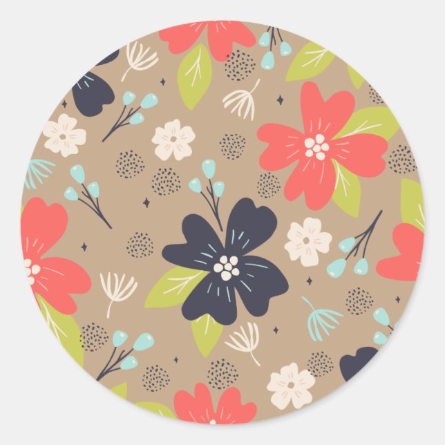 Adesivo Marinho Branco de Poinsettia de Natal desenhado (Frente)