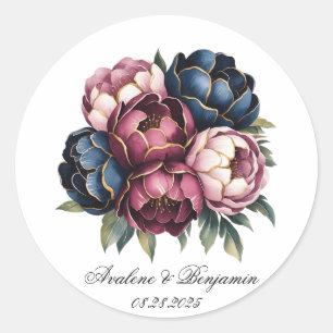 Adesivo Marinho Burgundy Blush Pink Peony Casamento