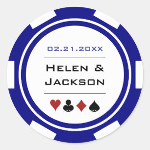 Adesivo Marinho Casino de Chip Casino Azul e Branco