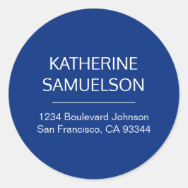 Adesivo Marinho Clássico Nome Branco Azul e Endereço de Re