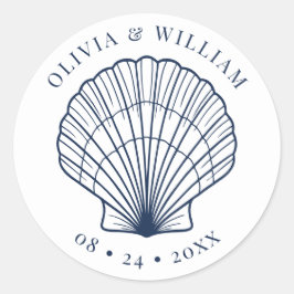 Adesivo Marinho Costeiro de Casamento de Seashell Beach Bl