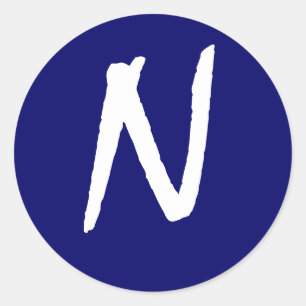 Adesivo Marinho customizável do selo "N" do convite do