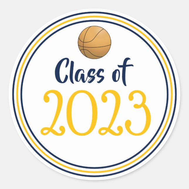 Adesivo Marinho de ano de classe e graduação Dourada (Frente)