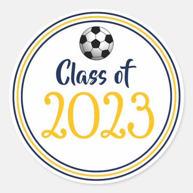Adesivo Marinho de ano de classe e graduação Dourada (Frente)