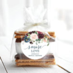 Adesivo Marinho De Borgonha S'More Love - Favor Dos Autoco<br><div class="desc">Use este encantador adesivos de amor em molhos saborosos de seus favores! Fácil de editar o nome e o evento. Excelente para chás de fraldas,  chás de panela e casamentos! Veja toda a coleção de Marinhos Burgundy para obter mais itens correspondentes!</div>