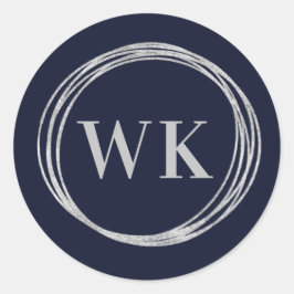 Adesivo Marinho de logotipo monograma Prata Business