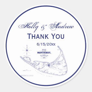 Adesivo Marinho de Mapa de Vintagem do MÃE da Ilha Nantuck