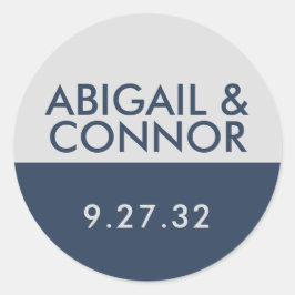 Adesivo Marinho de Tipografia Minimalista Moderna Nomes de