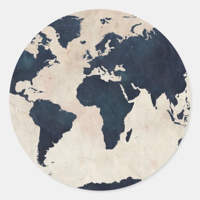 Adesivo Marinho do Mapa Mundial (Frente)