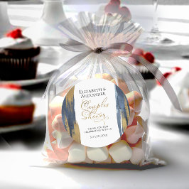 Adesivo Marinho Dourado abstrato Casais Azul obrigado Chá