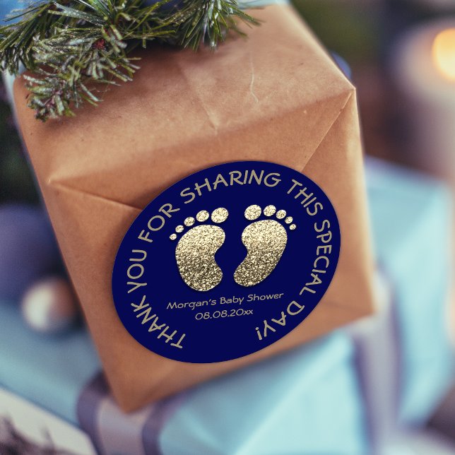 Adesivo Marinho Dourado Pés-Cardíaco Favor do Chá de frald (Criador carregado)