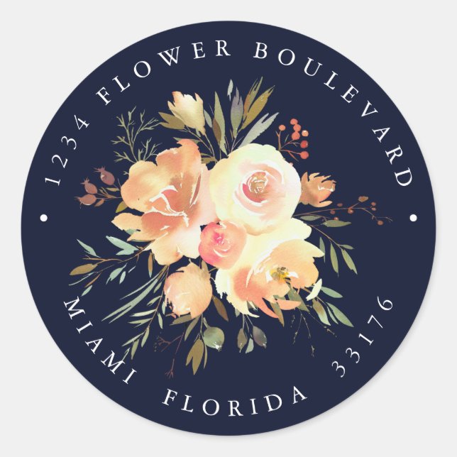 Adesivo Marinho Dream Peach Endereço de devolução botânica (Frente)