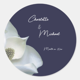Adesivo Marinho e Casamento Elegante da Magnolia Branca