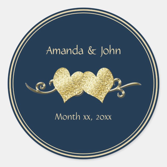 Adesivo Marinho e Casamento Elegante Dourado (Frente)