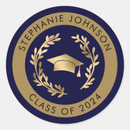Adesivo Marinho e Classe Dourada de Graduação 2024