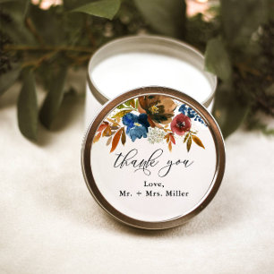 Adesivo Marinho e Rust Boho Floral Weding Favor