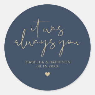 Adesivo MARINHO Elegante CAITLIN e Favor do Casamento Dour