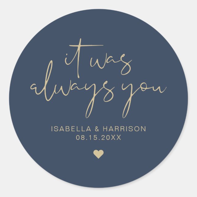 Adesivo MARINHO Elegante CAITLIN e Favor do Casamento Dour (Frente)