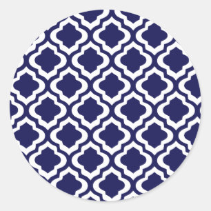 Adesivo Marinho Elegante de Trellis Quatrefoil Clover