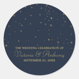 Adesivo Marinho Elegante e Estrelas Douradas Para Casament