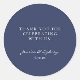 Adesivo Marinho Escuro Minimalista - Script Azul Personali