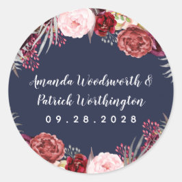 Adesivo Marinho Fall Marsala Blush Pink Peony Casamento Fa