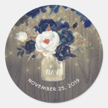 Marinho Flores Casamento Russo Mason Jar