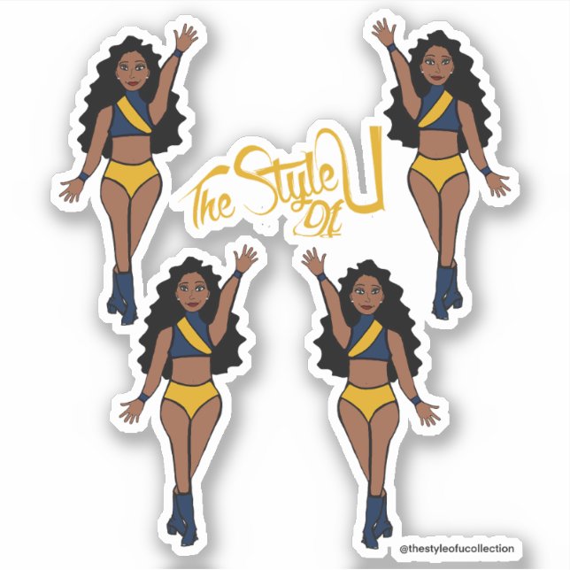 Adesivo Marinho Majorette / Dancer Stickers & Amarelo (Frente)