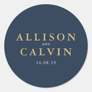 Adesivo marinho náutico e vinheta de casamento dourada