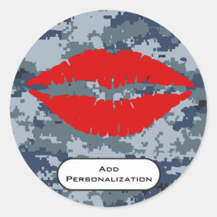 Adesivo Marinho personalizado de USN selado com um beijo