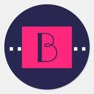 Adesivo Marinho Rosa Monograma B Vinhetas de Casamento