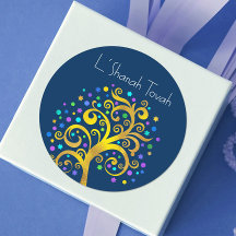 Marinho Rosh Hashanah Gold Foil Tree of Life Moder