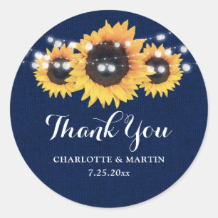 Adesivo Marinho Russo Azul Burlap Sunflower WedFavor