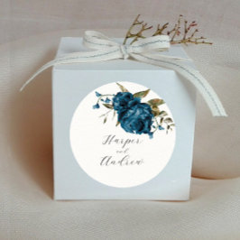 Adesivo Marinho Rustic Blue Floral Weding Favor