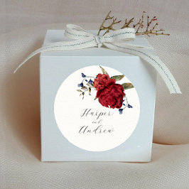 Adesivo Marinho Rustic Burgundy Floral Wedding Favor