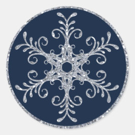 Adesivo Marinho Silver Glitter LOOK Snowflake Sticker