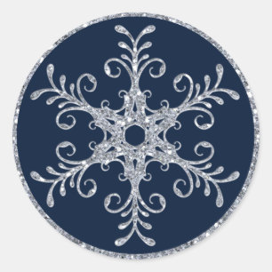 Adesivo Marinho Silver Glitter LOOK Snowflake Sticker