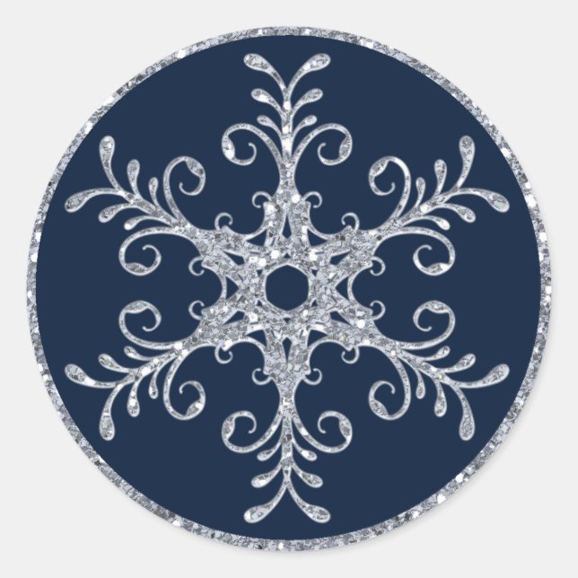 Adesivo Marinho Silver Glitter LOOK Snowflake Sticker (Frente)