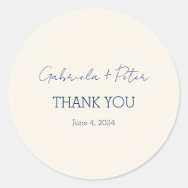 Adesivo Marinho Simples Minimalista Casamento Azul Obrigad