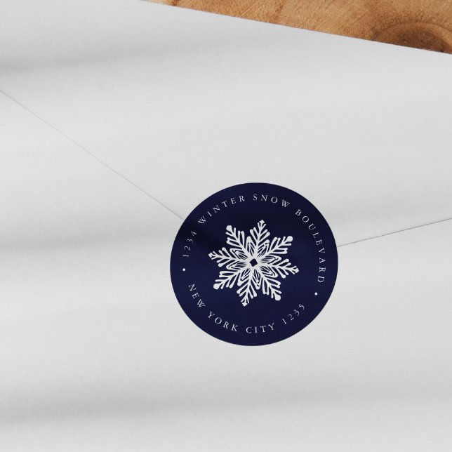 Adesivo Marinho Snowflake Endereço da família de Natal Cas (Criador carregado)