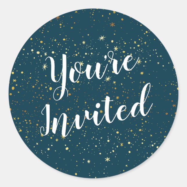 Adesivo Marinho Sparkle de Estrelas Douradas (Frente)