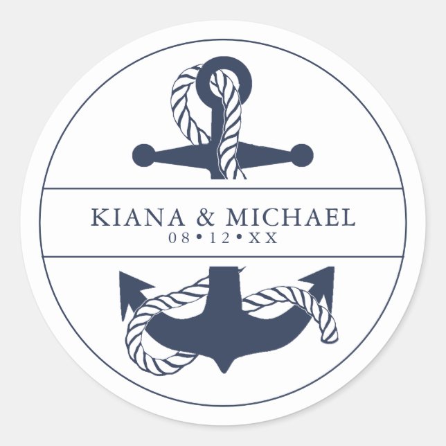 Adesivo Marinho V2 de Casamento de Onda Azul/ID836 (Frente)