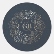 Marinho Vintage e Casamento Floral Dourado