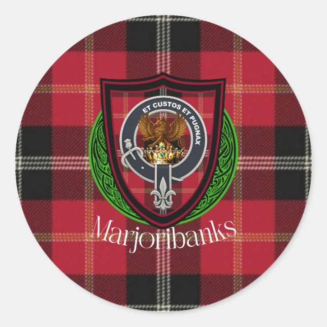 Adesivo Marjoribanks Scottish Clan Tartan & Crest (Frente)