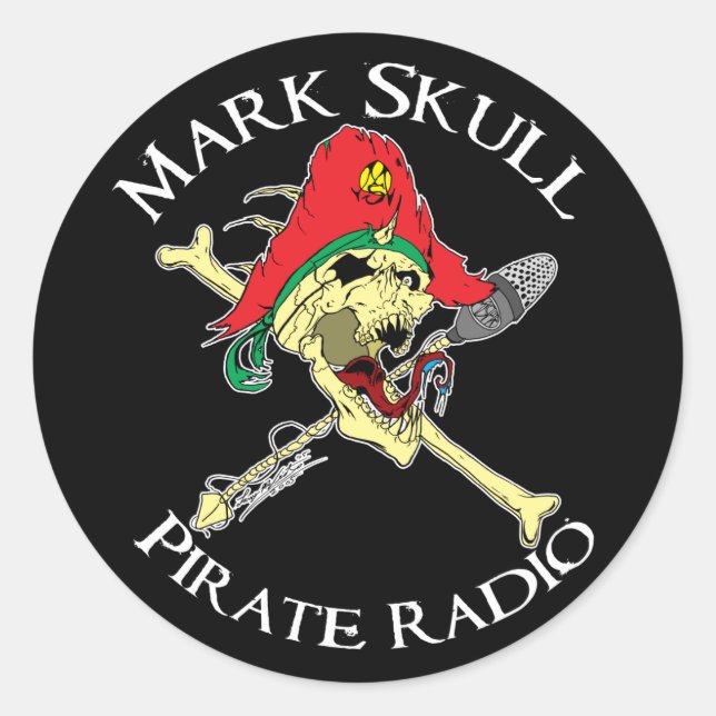 Adesivo Mark Skull Pirate Radio Sticker (Frente)