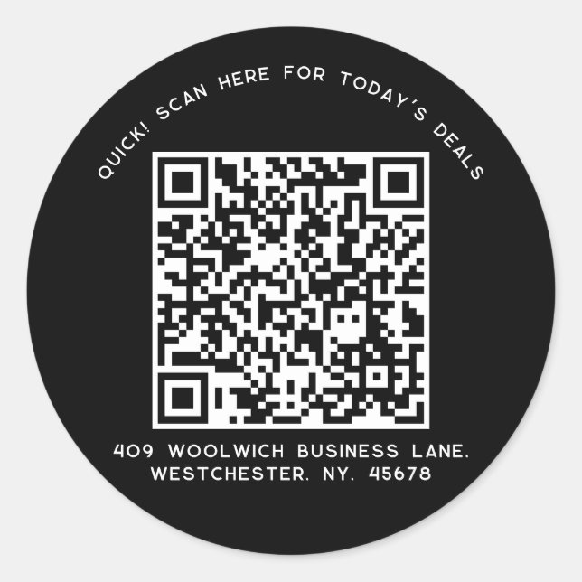 Adesivo Marketing Comercial de Código QR Simples Personali (Frente)
