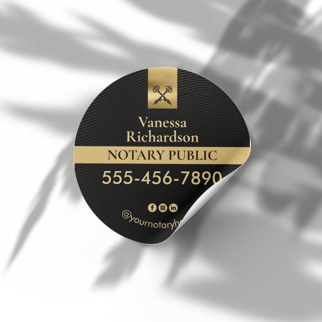 Adesivo Marketing de chave de esqueleto notarial Dourado E (Criador carregado)